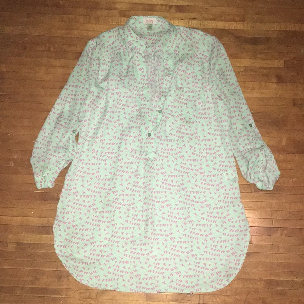 Pixley Colibri bird print novelty Stitchfix sleeve blouse